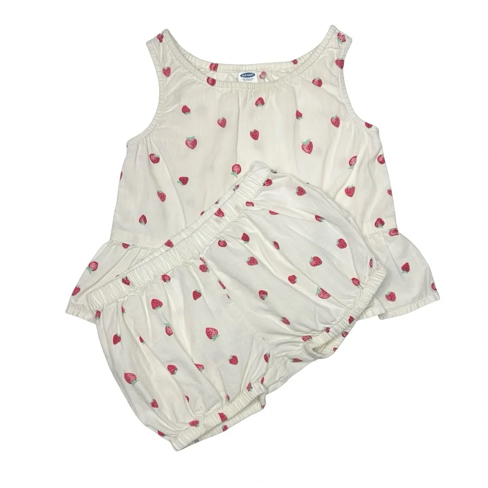 Old Navy Strawberry‎ Print Top and Bloomer Shorts
